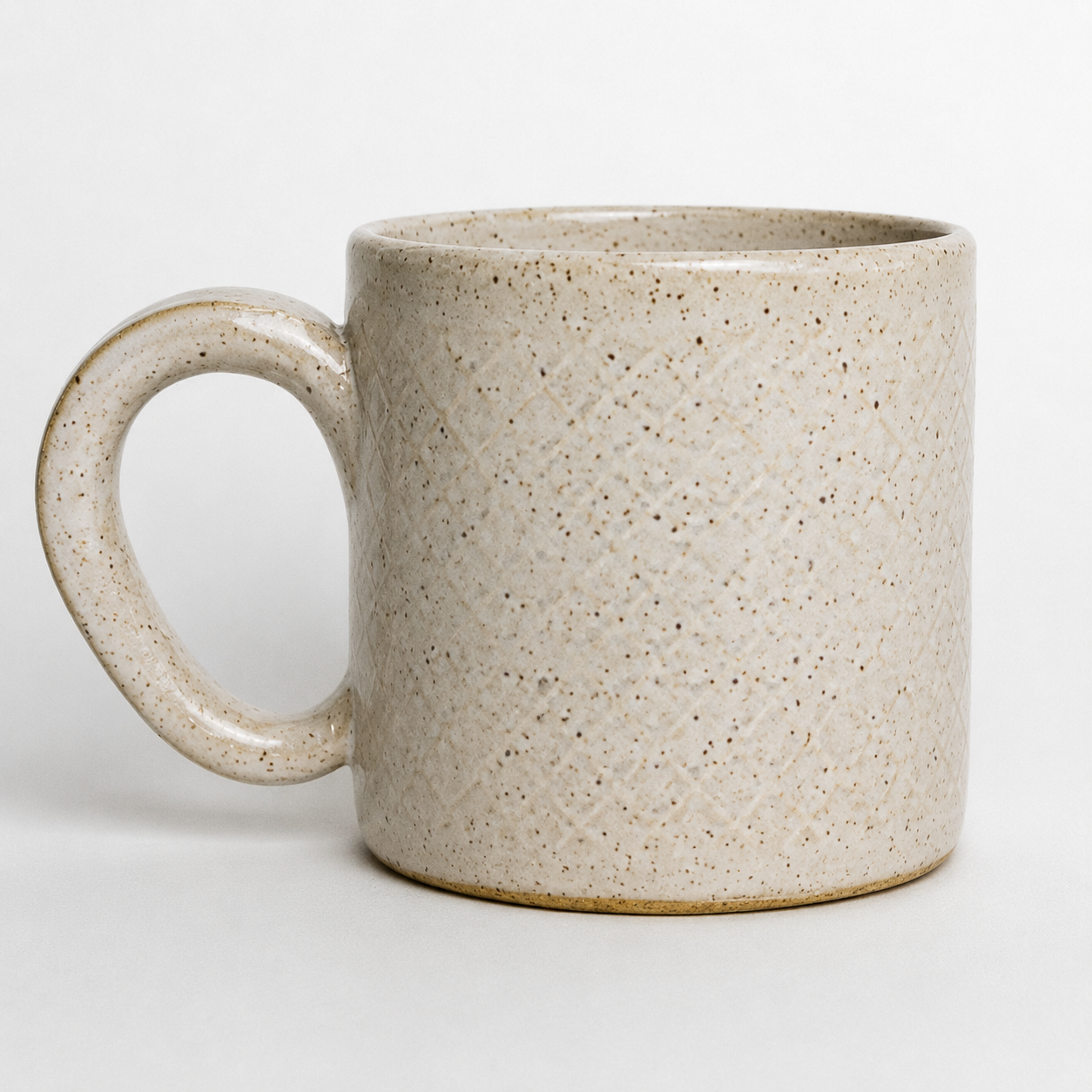 Frog Relief White Stoneware Mug