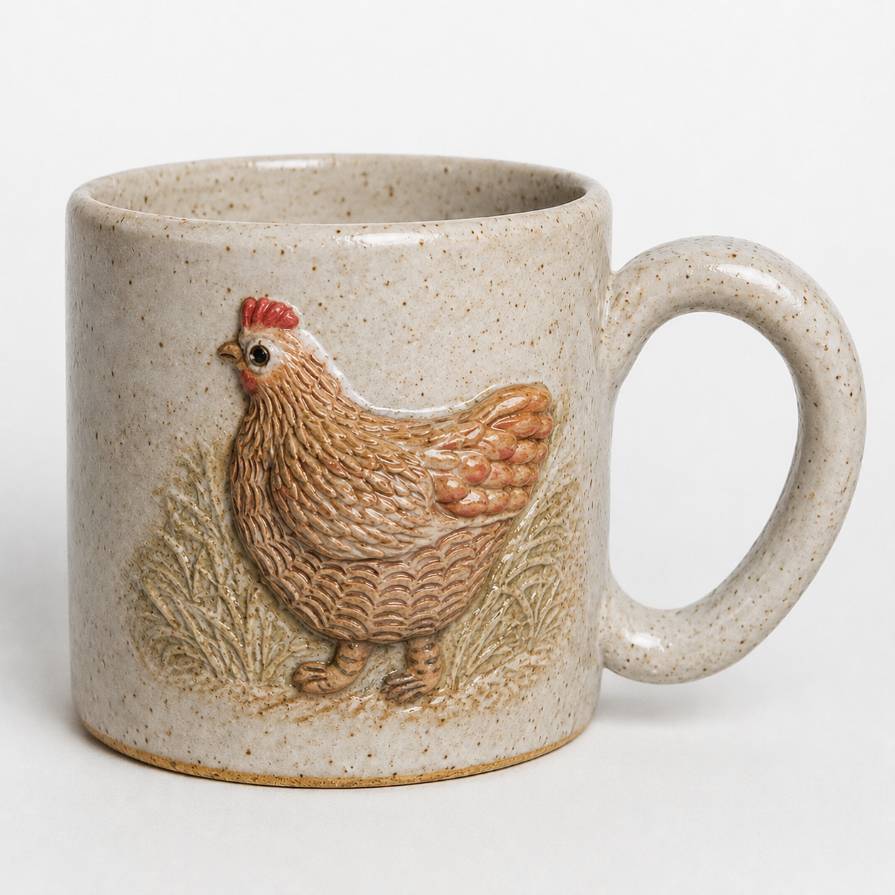 Chicken Relief White Stoneware Mug
