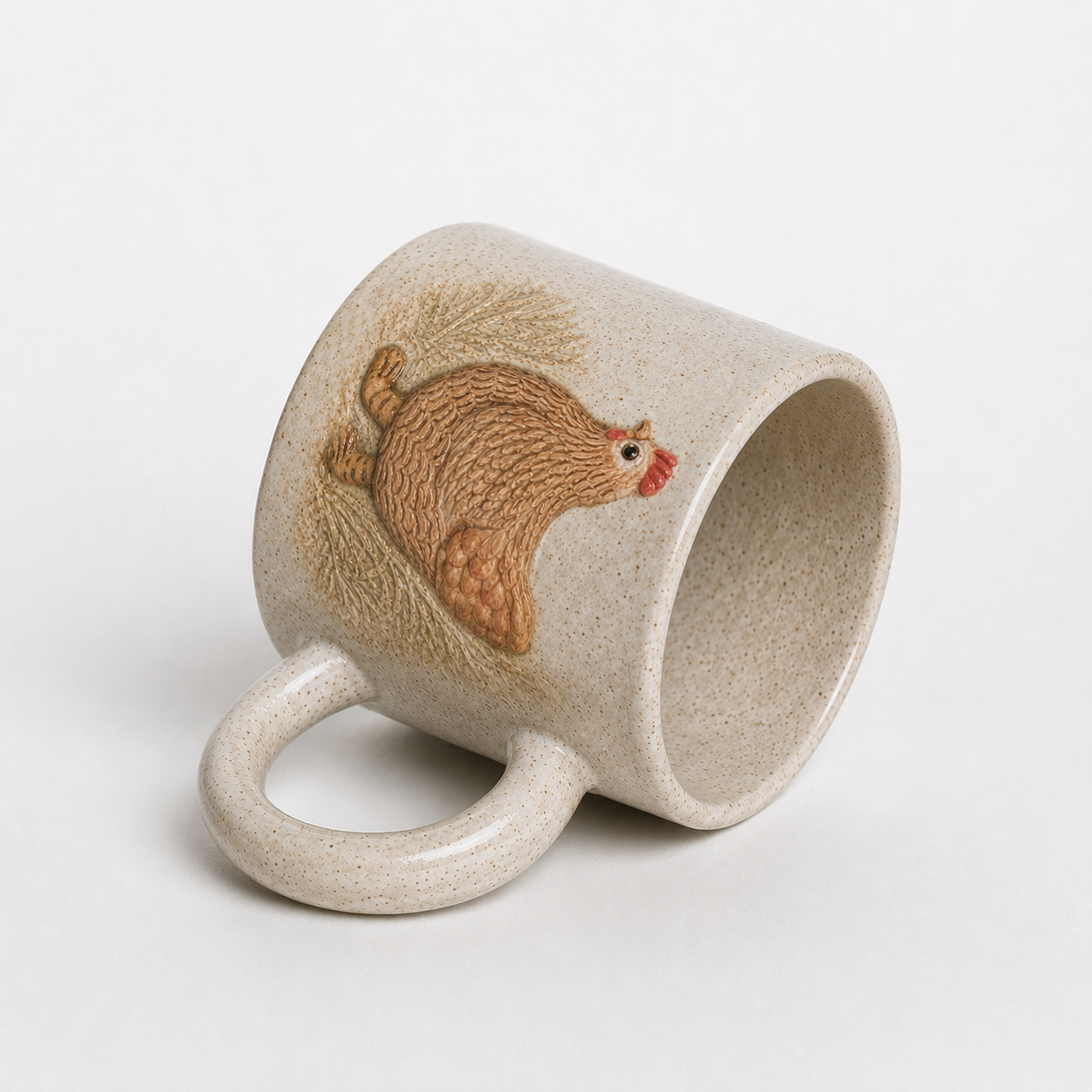 Chicken Relief White Stoneware Mug