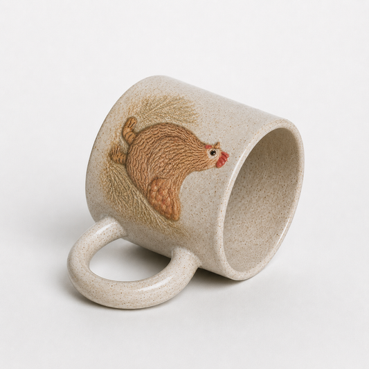 Chicken Relief White Stoneware Mug