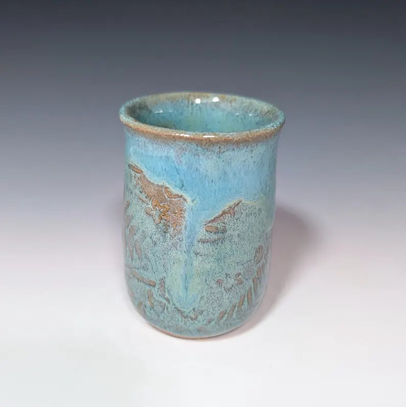 Handmade Green Frog Cup Pottery Cup